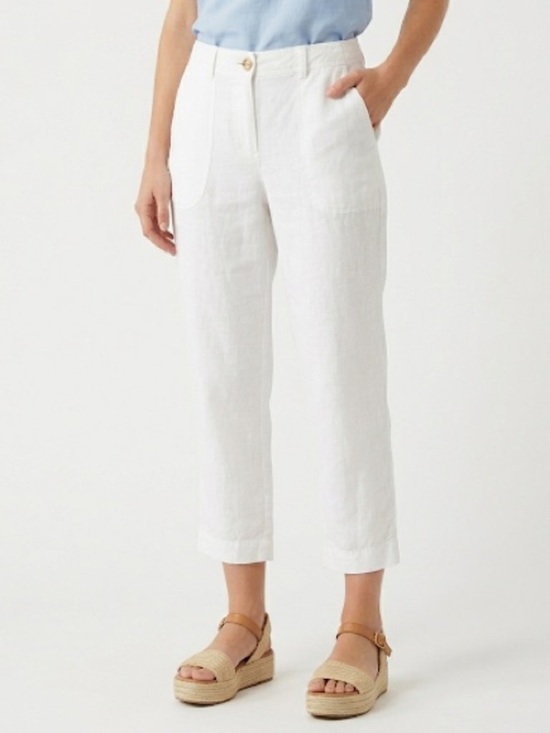 Tommy Bahama Pants - Tommy Bahama White 100% Linen Cropped Capri Pants Size 6